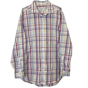 Vineyard Vines Shirt Mens Large Baron Multicolor Plaid Button Up Long Sleeve